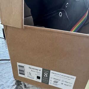 BearPaw Alicia Black Boots with Rainbow Accent